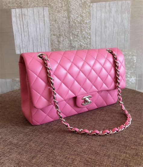 hot pink chanel flap bag|Chanel small lambskin evening bag.